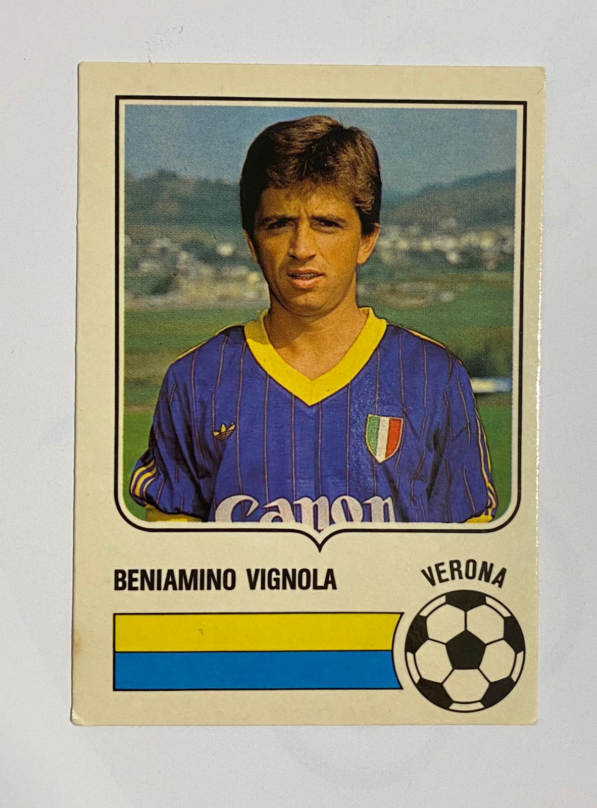 Beniamino Vignola Verona Figurine Card Forza Goal 1985 - 1986 Excellent