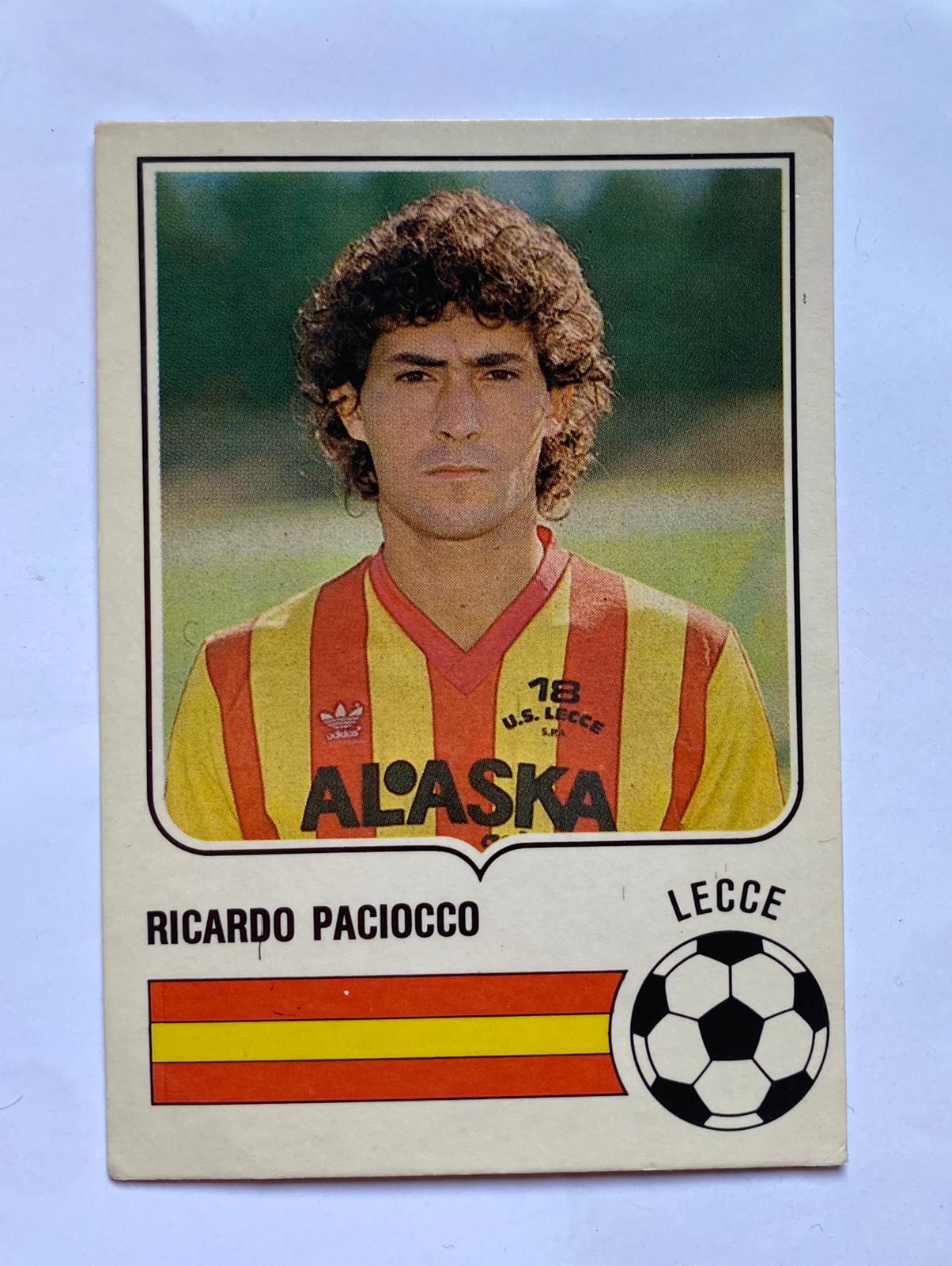 Riccardo Paciocco Lecce Figurkarte Forza Goal 1985 - 1986 Ausgezeichnet