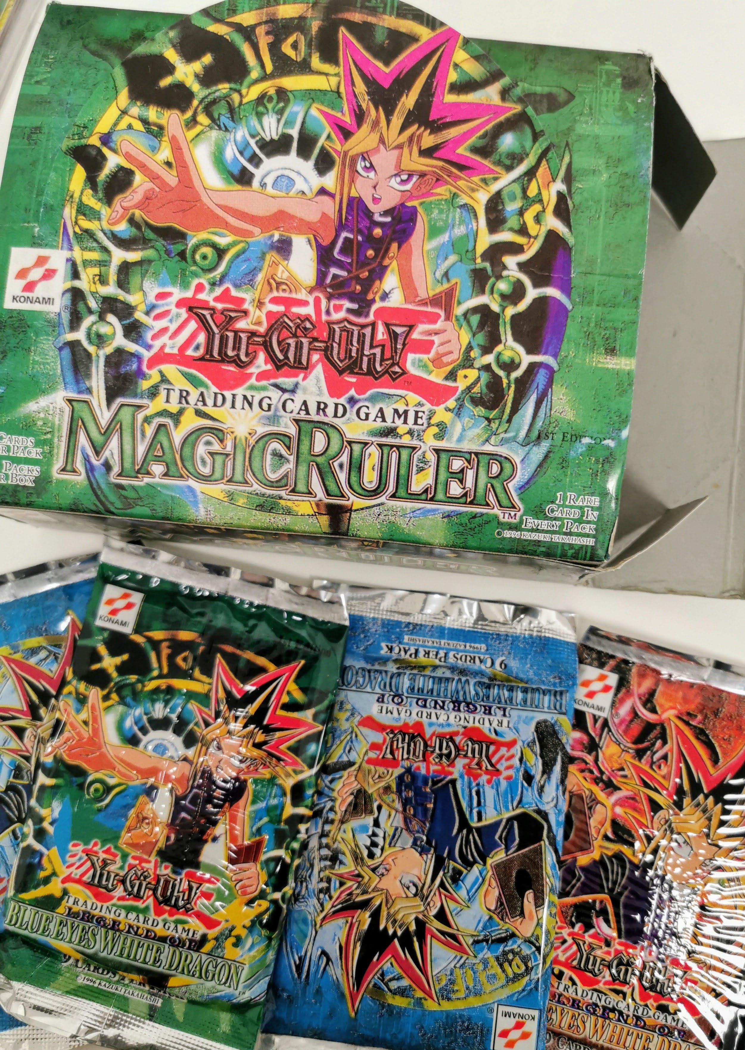 Yu Gi Oh box 24 bustine card Magic Ruler trading card game Konami copia copy