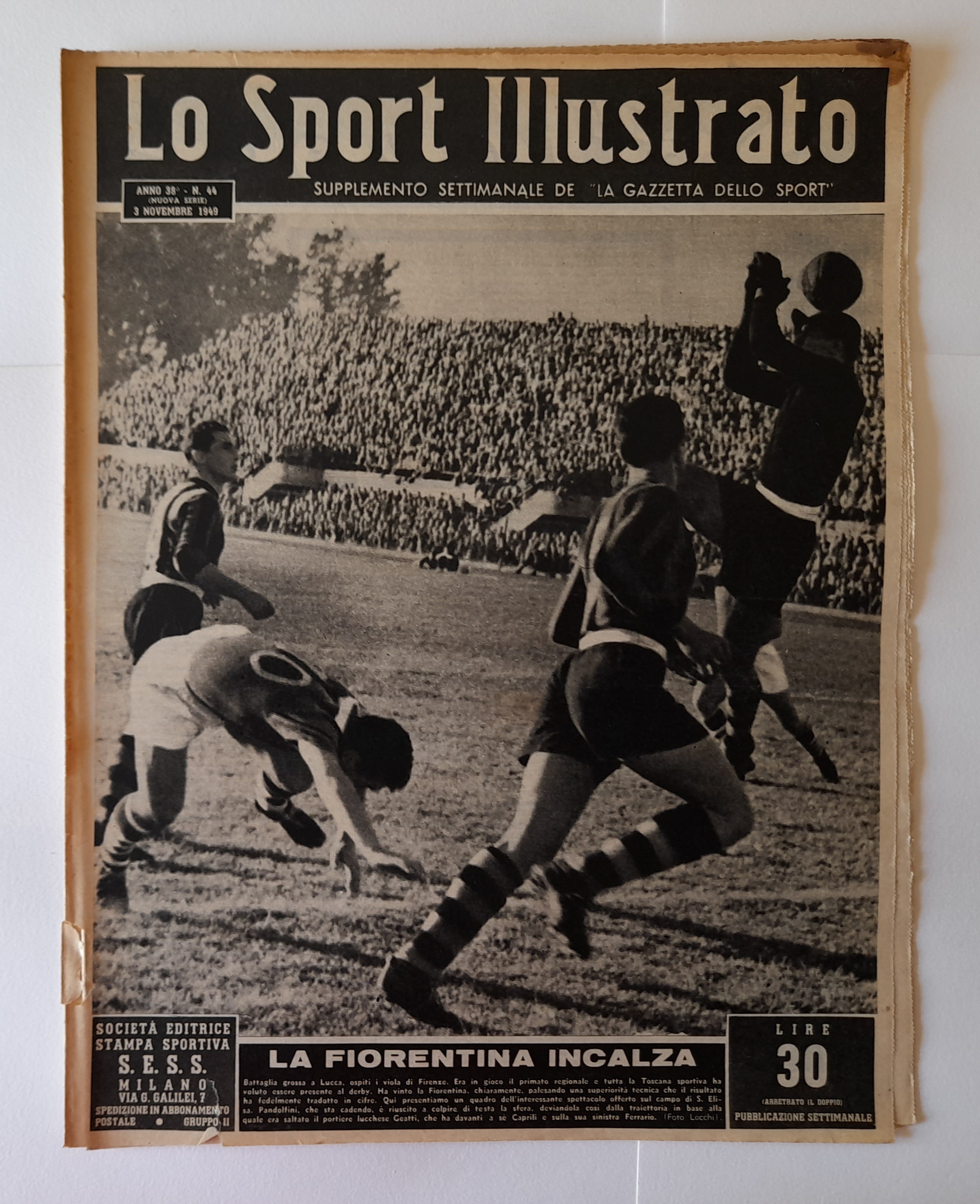 Lo Sport Illustrato De La Gazzetta Dello Sport N 44 November 1949 AH