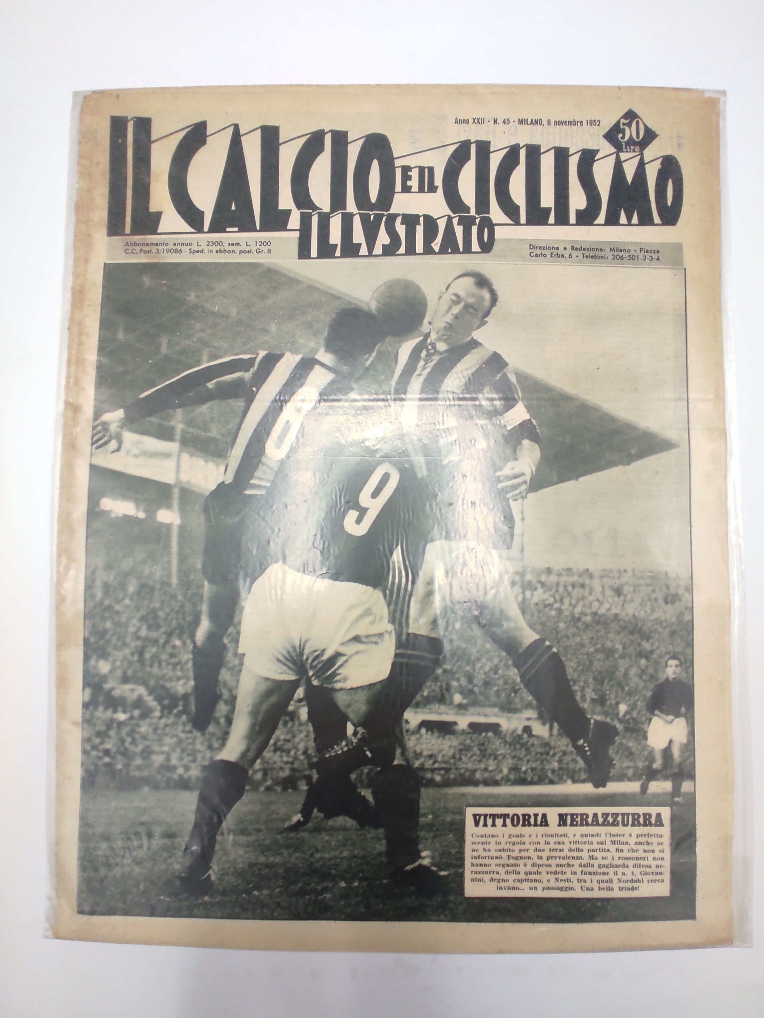 Illustrierter Fußball und Radsport N 45 November 1952 AI8