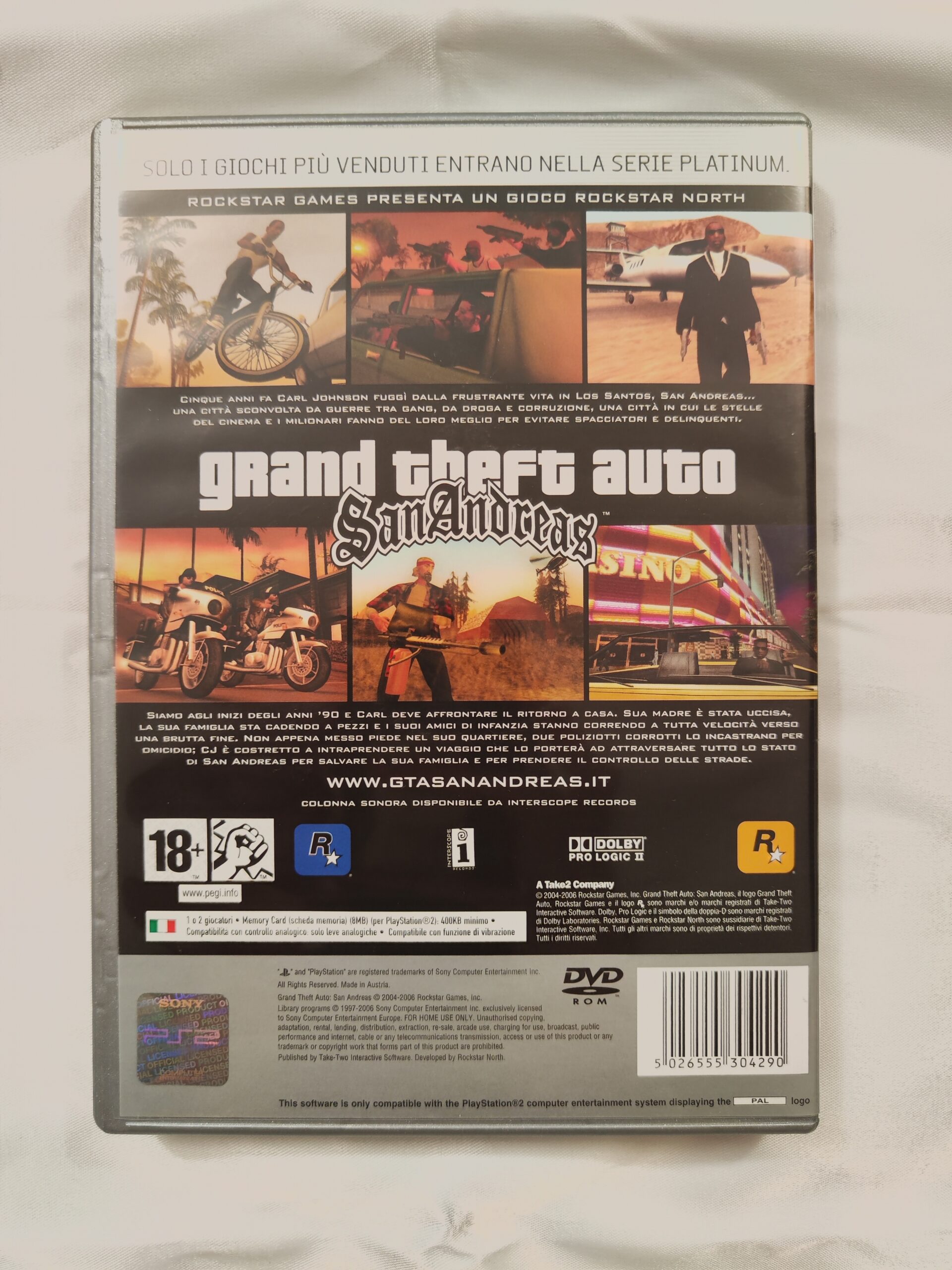 PlayStation 2 PS2 - Grand Theft Auto San Andreas - Platinum