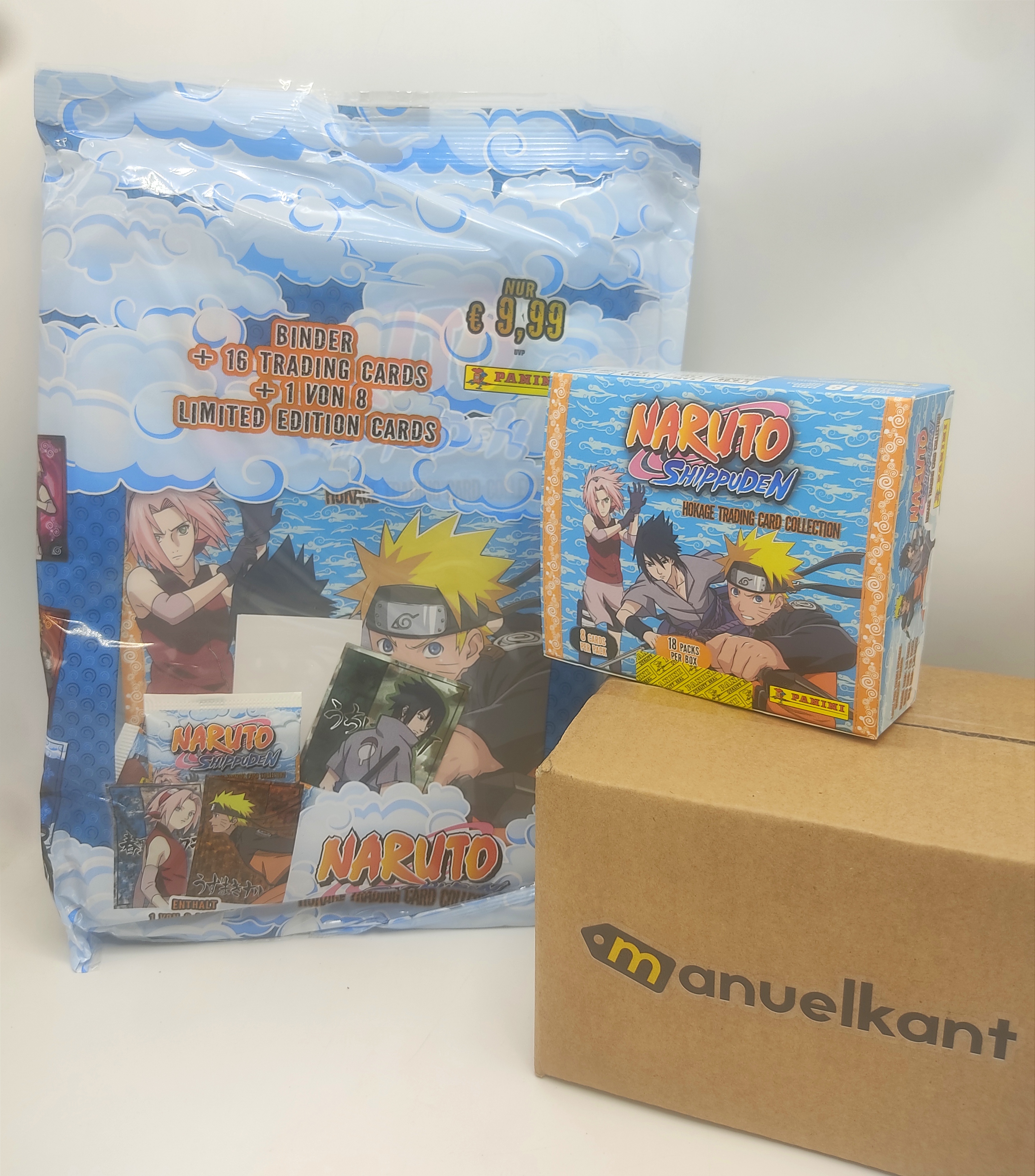 panini Naruto Shippuden Hokage Trading Cards - Starterpack + Box of 18 sachets