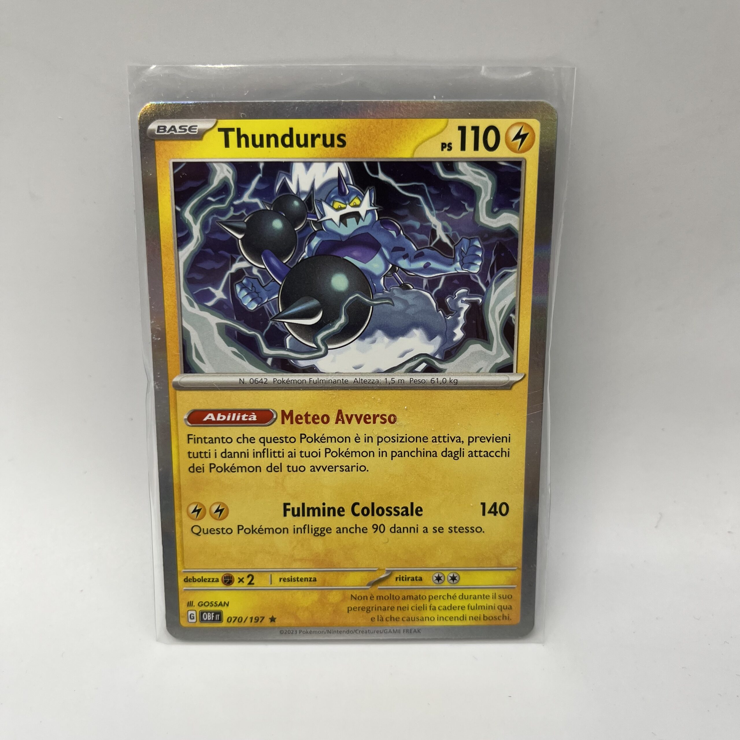 Carte Pokémon THUNDURUS HOLO (IT) | 070-197 Obsidienne brûlante